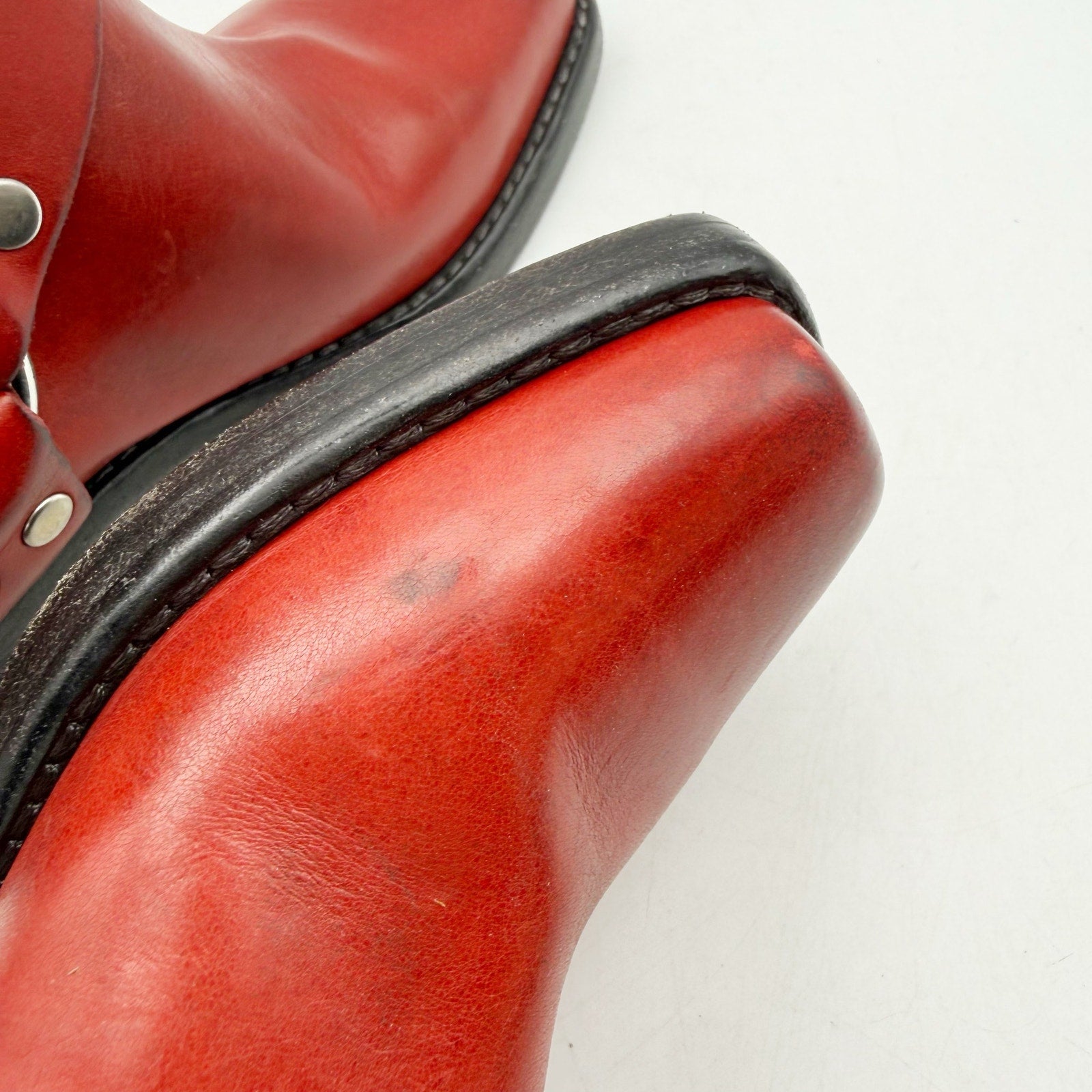 RE/DONE Womens Cavalry Ankle Boot EU 35 US 5 Red Leather NWOB