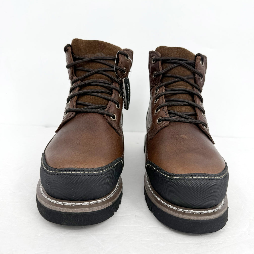 Iron Age Mens Dozer 6 Work Boots US 6 Wide Brown Leather Steel Toe NIB