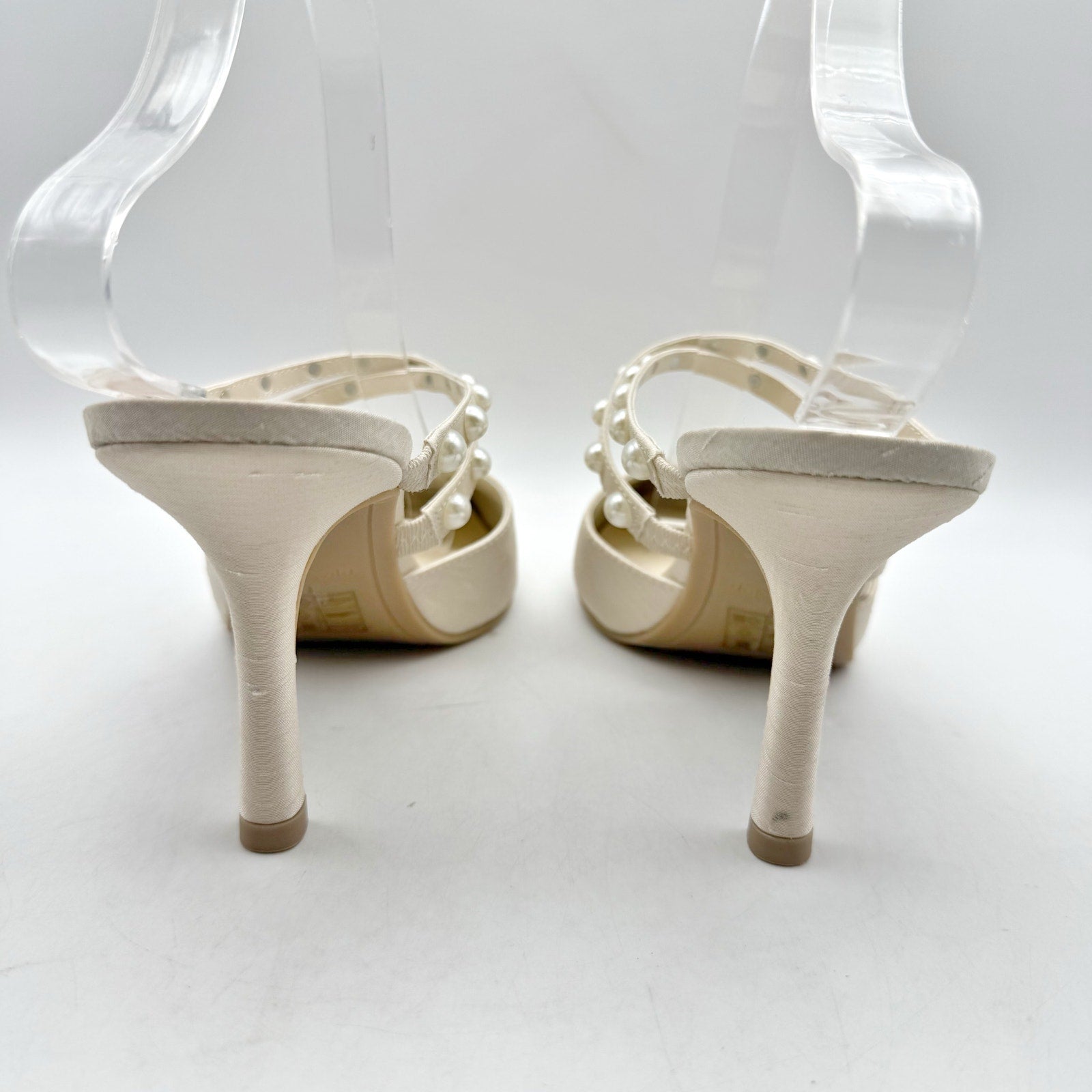 Dolce Vita Womens Hanna Mules US 8 M Ivory Satin Slip On NIB
