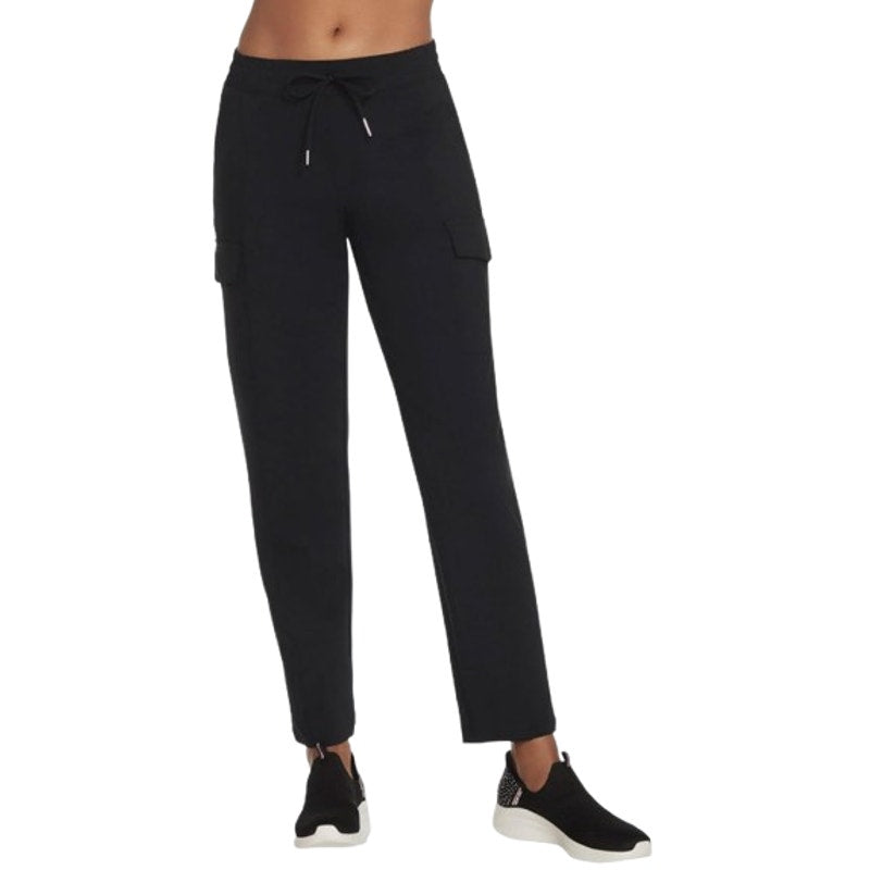SKECHERS Women's Slip-in Cargo Casual Pants XS Bold Black Drawstring NWT