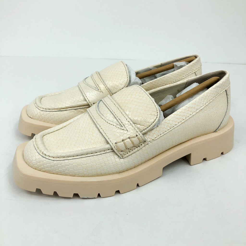 Dolce Vita Womens Elias Loafer Size 6.5 White Ivory Embossed Leather NWOB