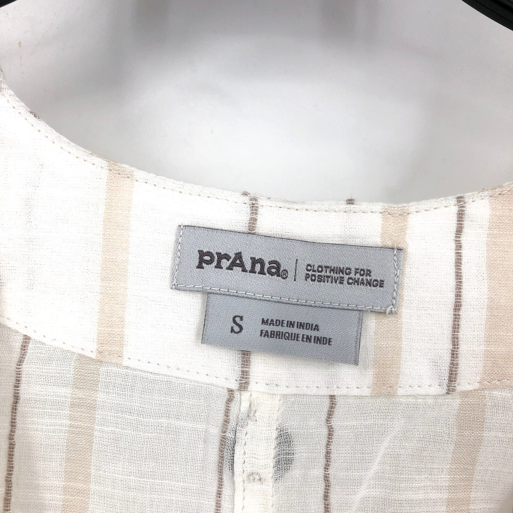 PRANA Women's Marina Bay Tunic Small White Swim Cover Up Short Sleeve NWT