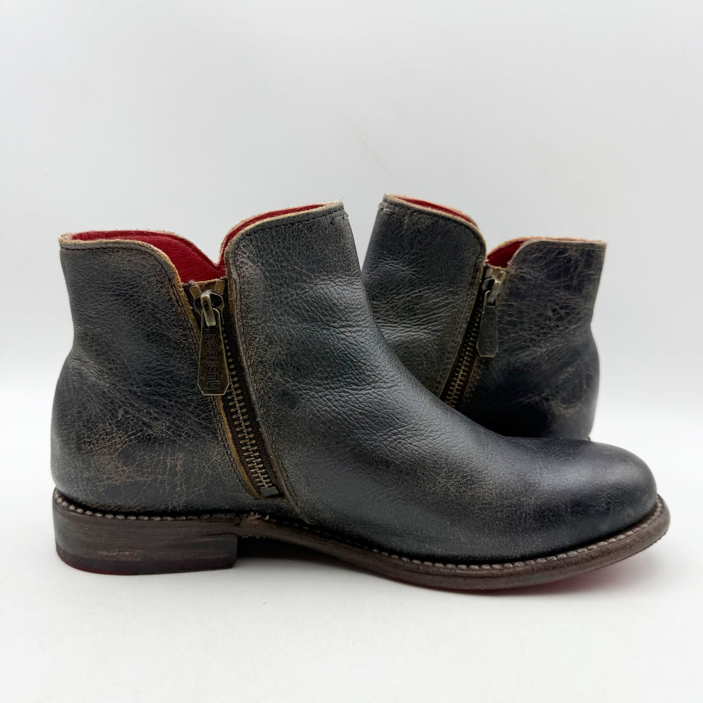 Bed Stu Womens Yurisa Ankle Booties US 8.5 M EU 39 Black Distressed Leather NWOB