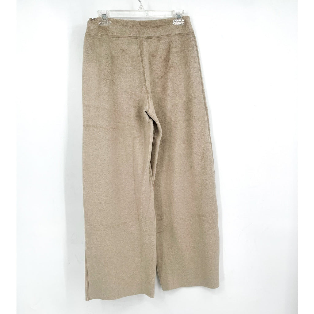 EBERJEY Women's Reversible Plush High Waist Pants Small Tan Toffee Pull-On NWOT