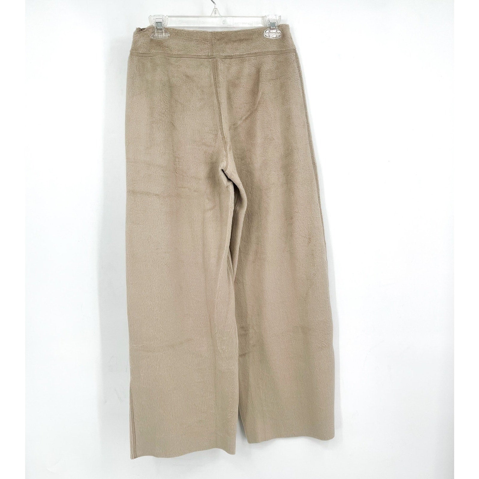 EBERJEY Women's Reversible Plush High Waist Pants Small Tan Toffee Pull-On NWOT