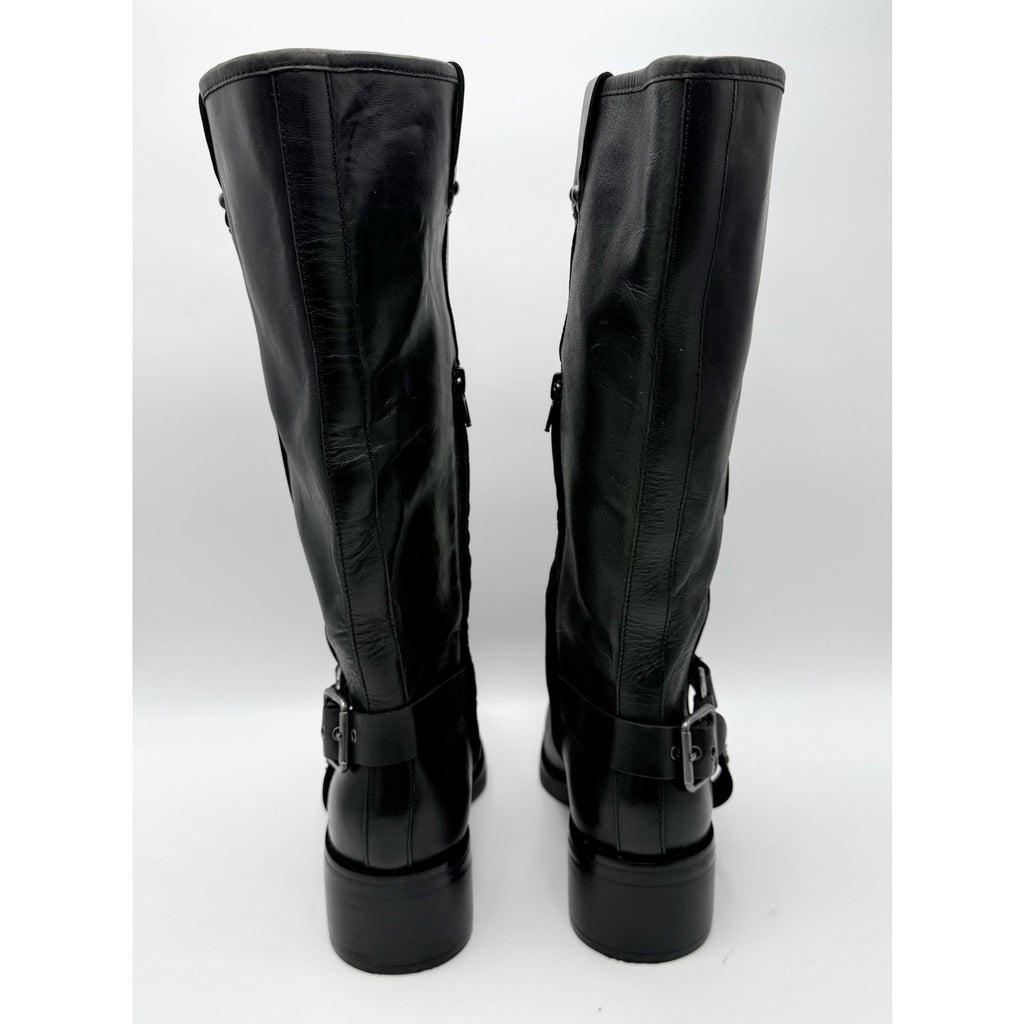Crown Vintage Womens Reny Knee High Boots Size 7 M Black Leather NWOB