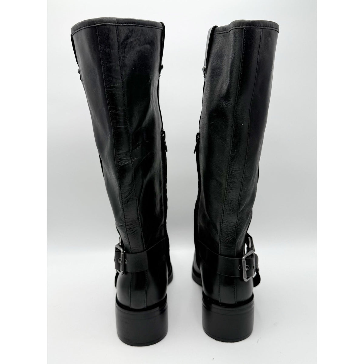 Crown Vintage Womens Reny Knee High Boots Size 7 M Black Leather NWOB