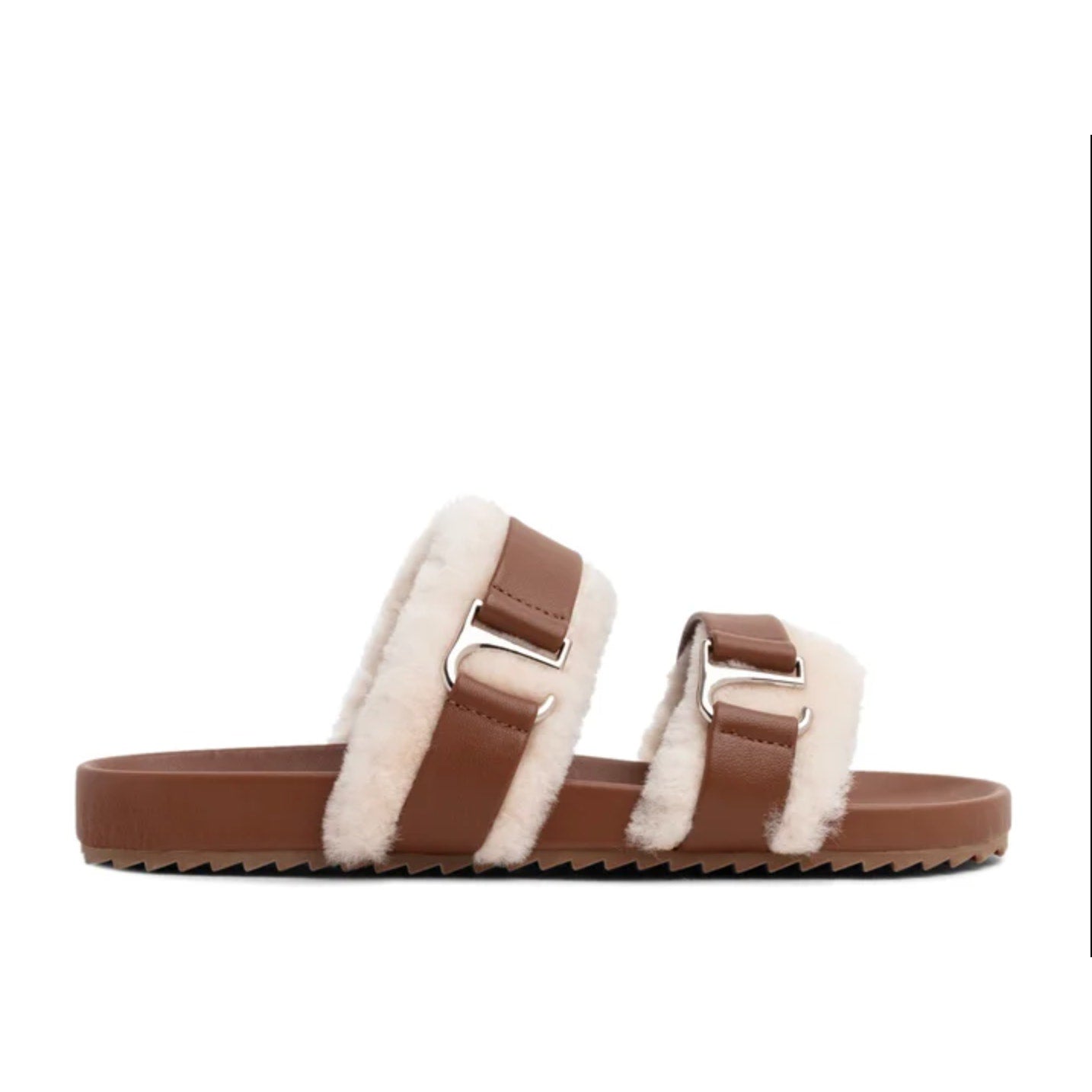 Senso Womens Dalley Slide Sandals EU 41 US 11 M Brown Leather Shearling NWOB