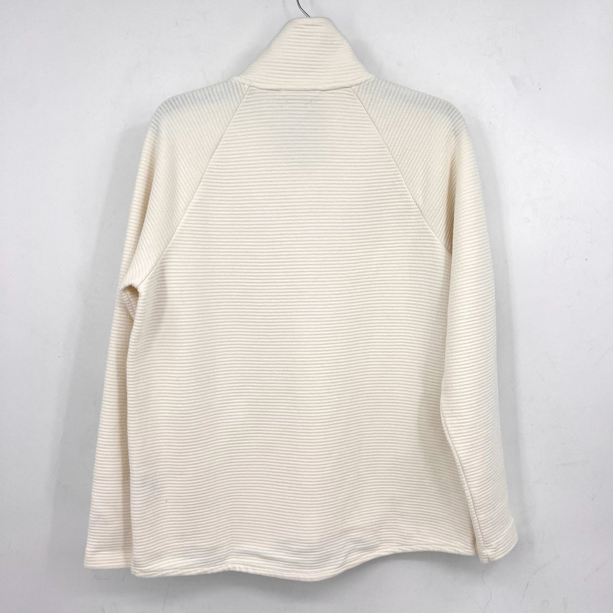 L.L BEAN Womens Lakewashed Full-Zip Sweater Medium White Sea Salt NWT
