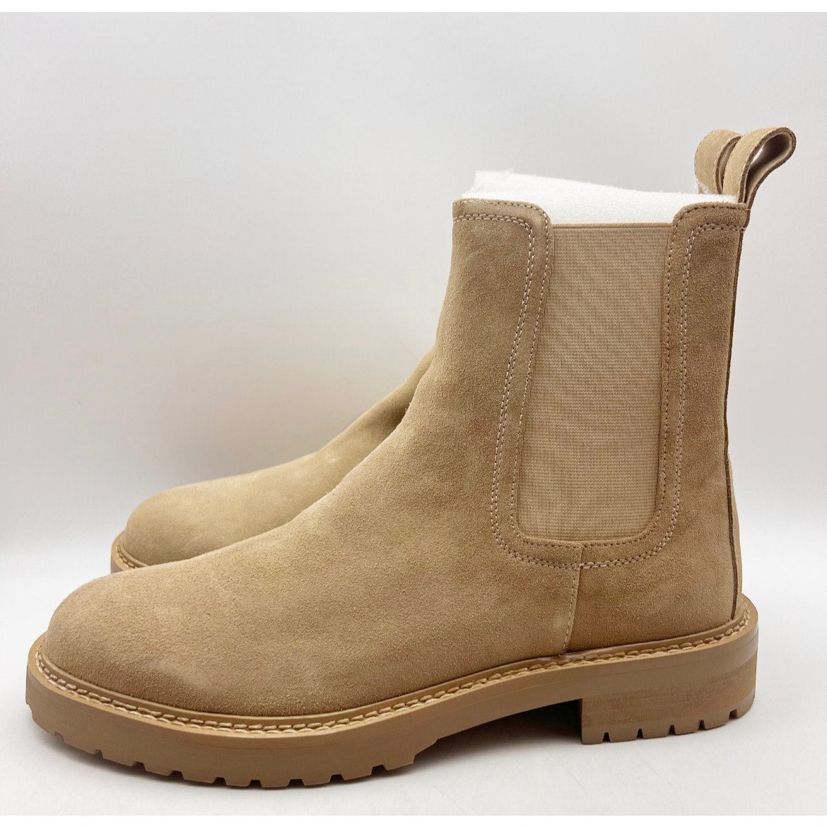 Saint Morta Men's Chunky Chelsea Boots Size 11 EU 45 Tan Suede NIB