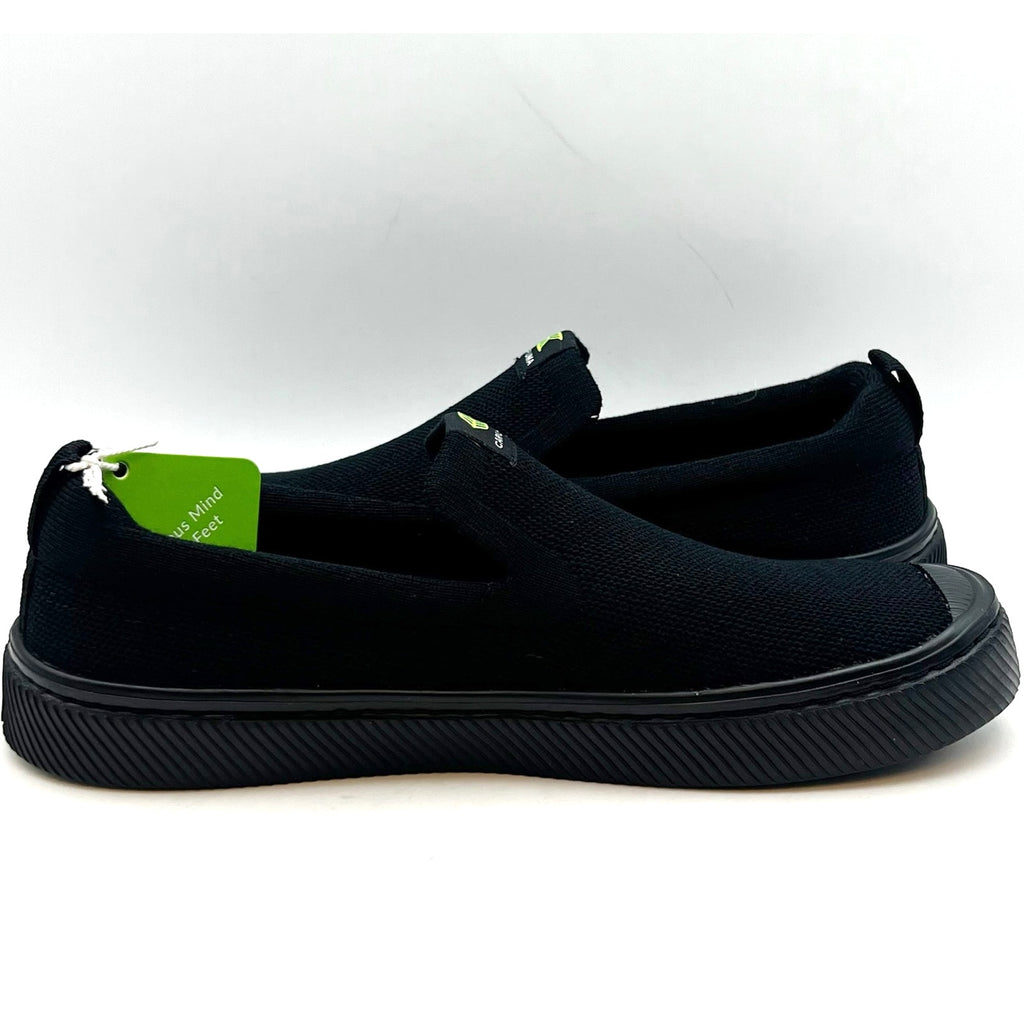 Cariuma IBI Slip On Sneakers Womens 8.5 Mens 7 All Black Knit Bamboo NWOB
