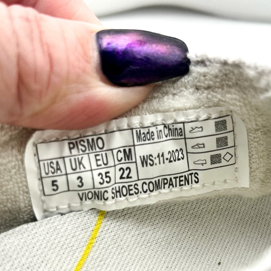 Vionic Womens Beach Pismo Sneakers US 5M EU 35 Gray Cotton Canvas Casual NIB