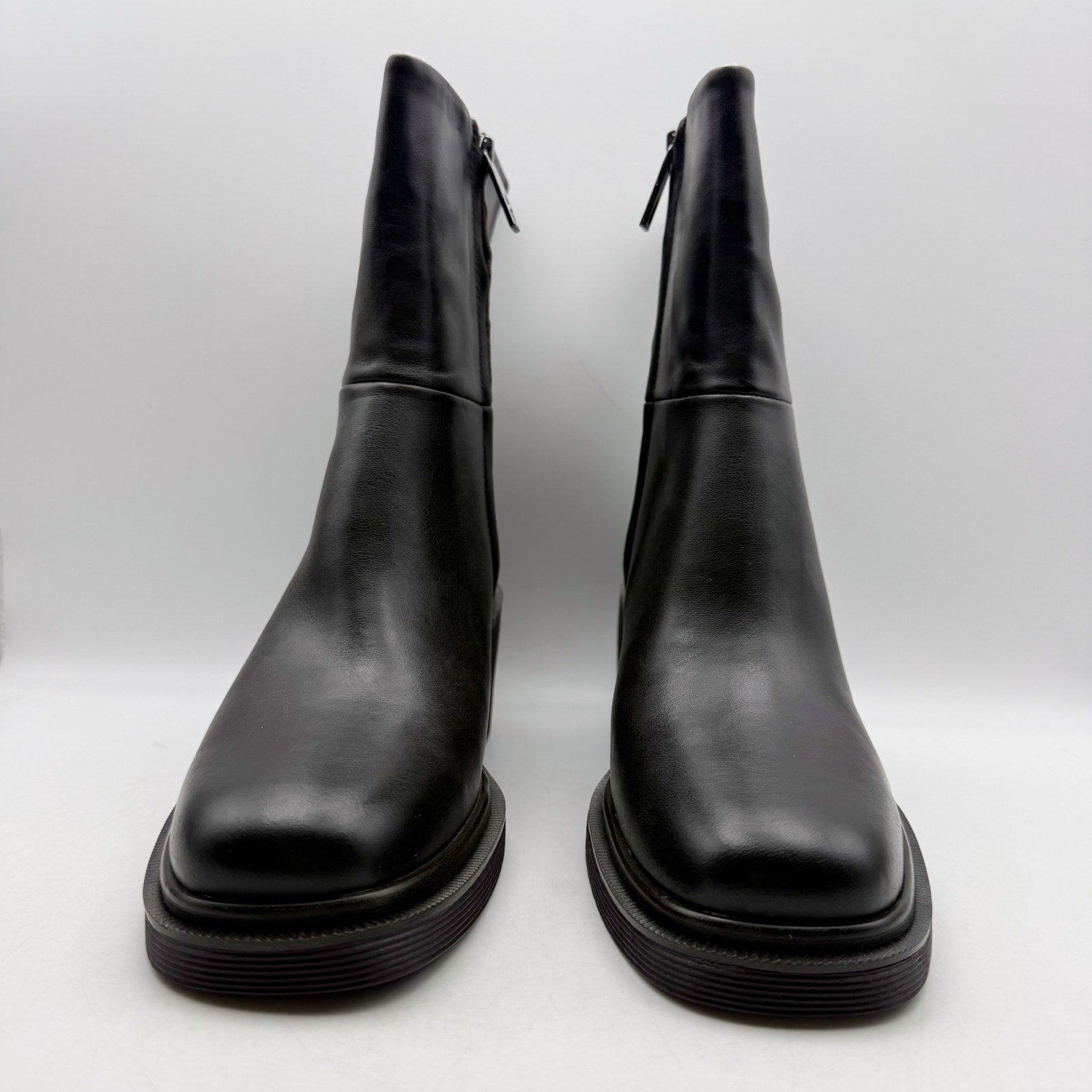 Franco Sarto Womens Kyra Heeled Boots US 9.5 Black Leather NWOB