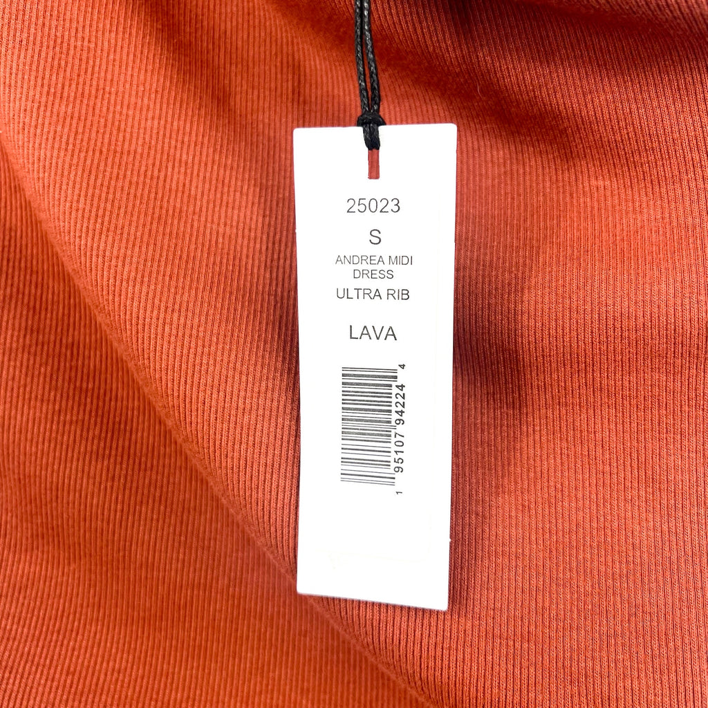 MICHAEL STARS Womens Andrea Midi Dress Small Rustic Orange One Shoulder NWT