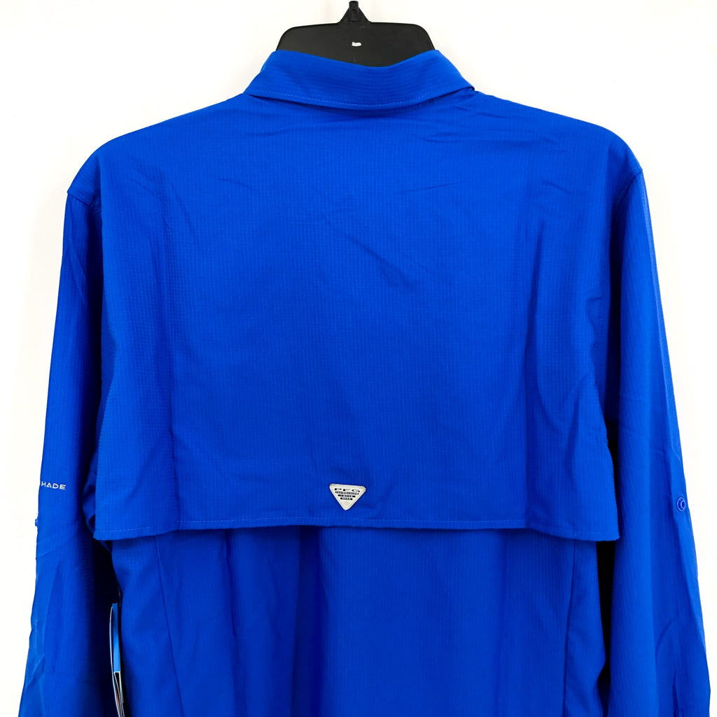 COLUMBIA Women’s PFG Tamiami II Long Sleeve Shirt XL Blue Macaw UPF 40 NWT