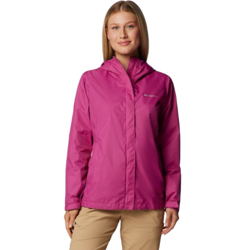 COLUMBIA Women's Arcadia II Jacket Large Pink Purple Hooded Waterproof NWT