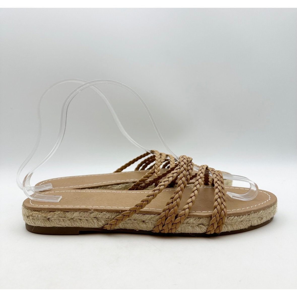 Madewell Women's Kathryn Espadrille Slide Sandal US 8.5 Brown Leather MD777 NWOB