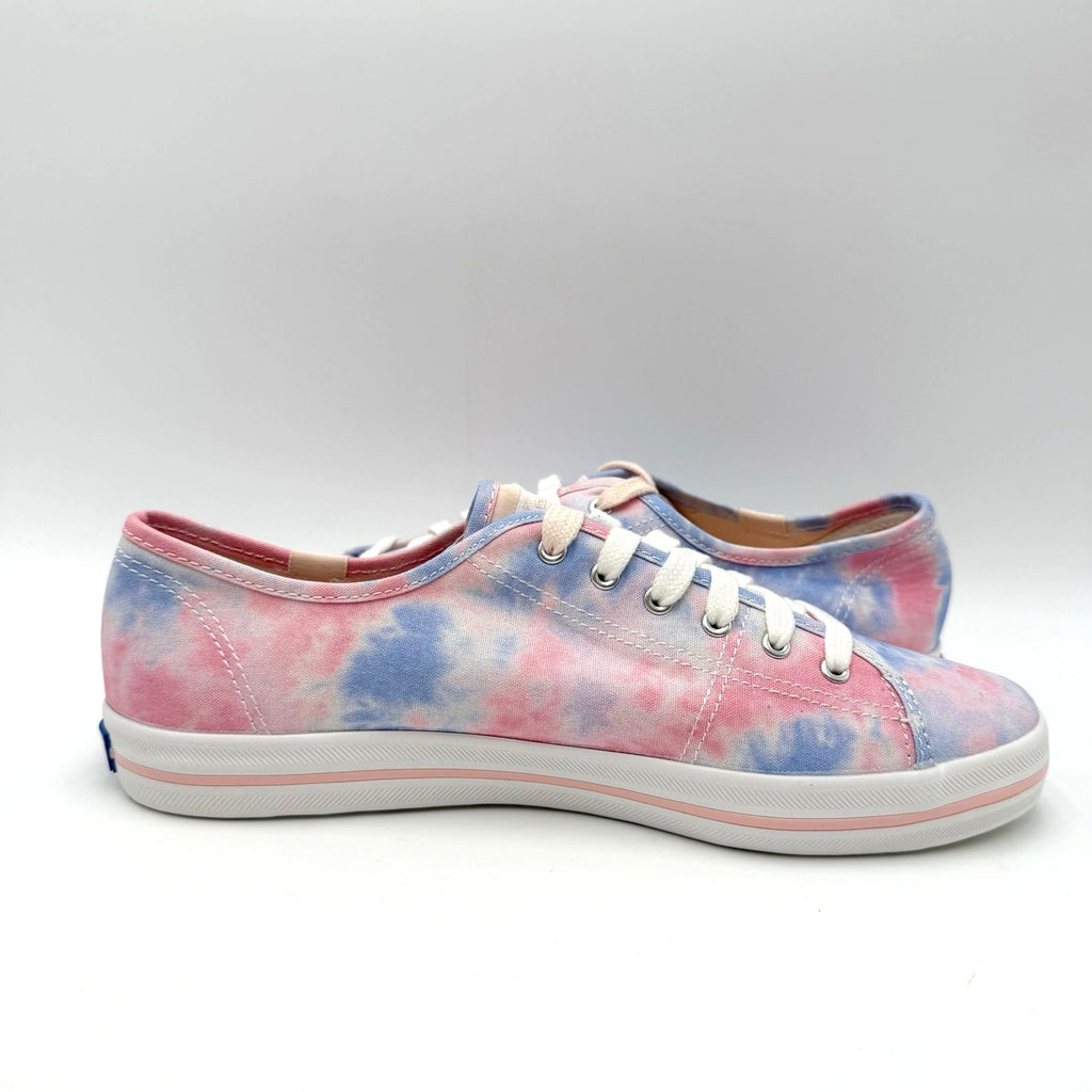 Keds Womens Kickstart Low Sneakers Size 8.5 Tie Dye Pink Blue Canvas NWOB