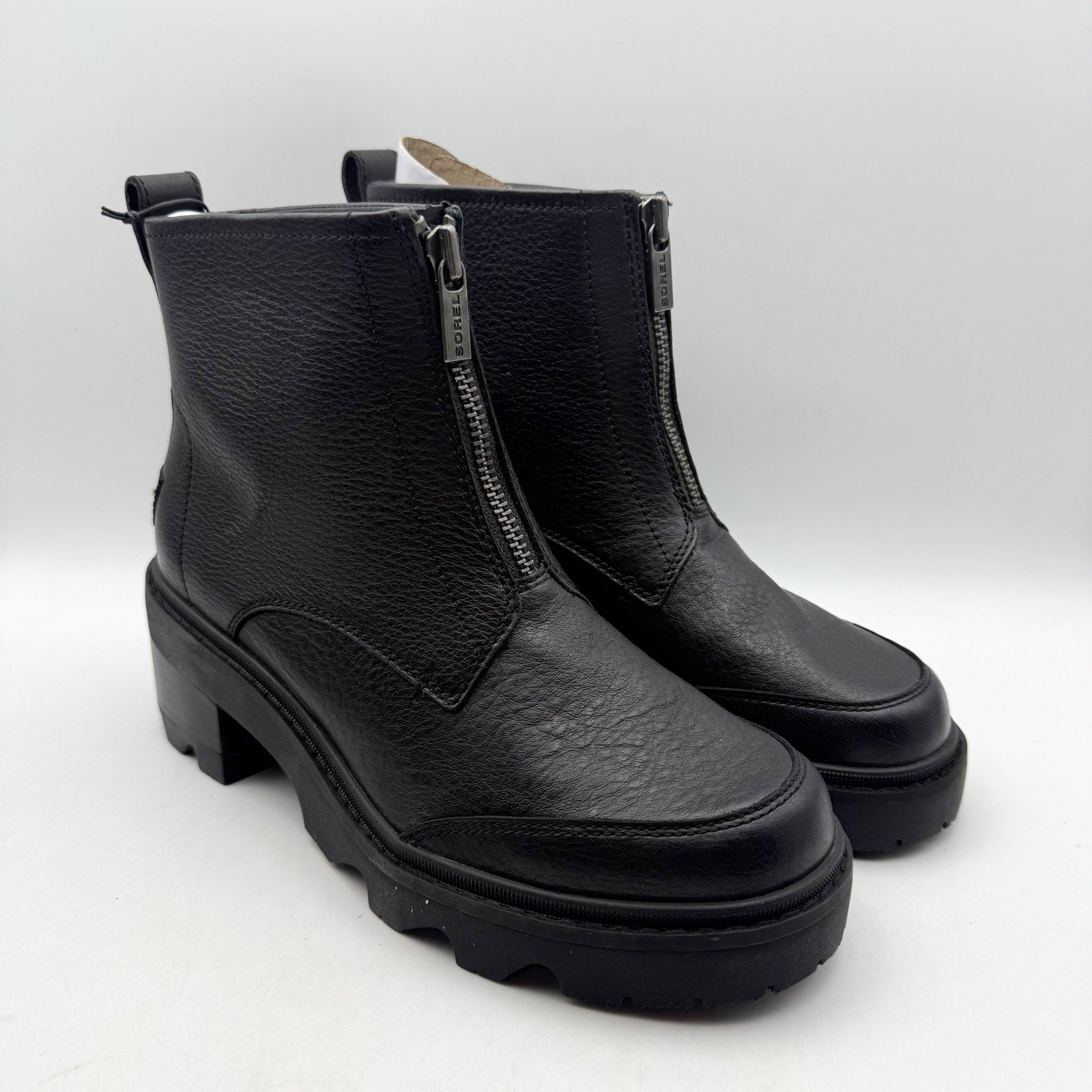 Sorel Womens Joan Now Zip Ankle Bootie Size 9 EU 40 Black Leather Waterproof NIB