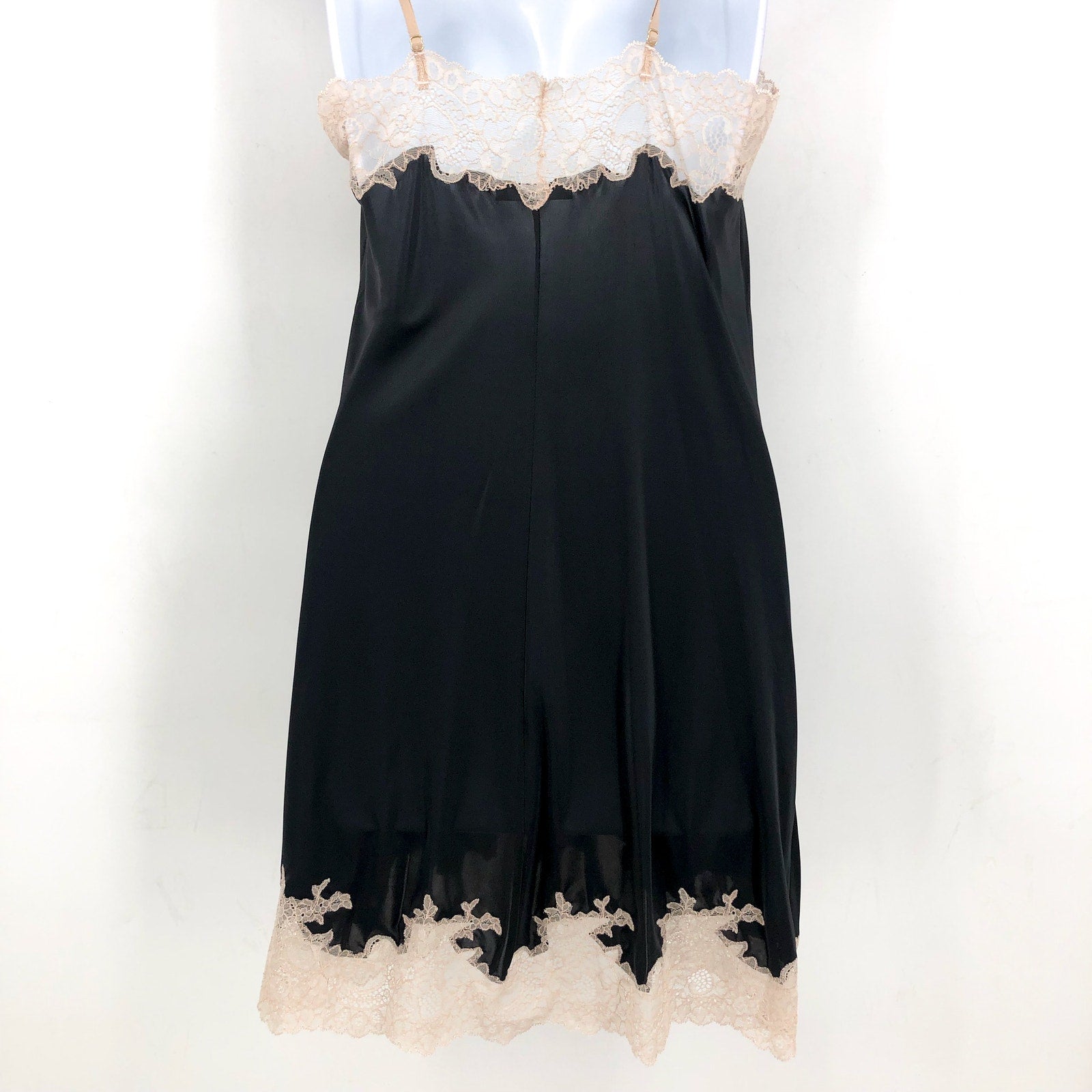 NATORI Women's Enchant Lace Trim Chemise Small Black Cafe Sleeveless NWT