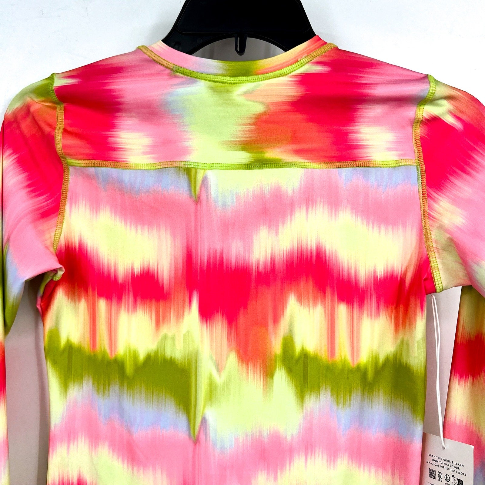 MAAJI Girl's Odyssey Rashguard Swimsuit Set Size 14 Green Pink Long Sleeve NWT