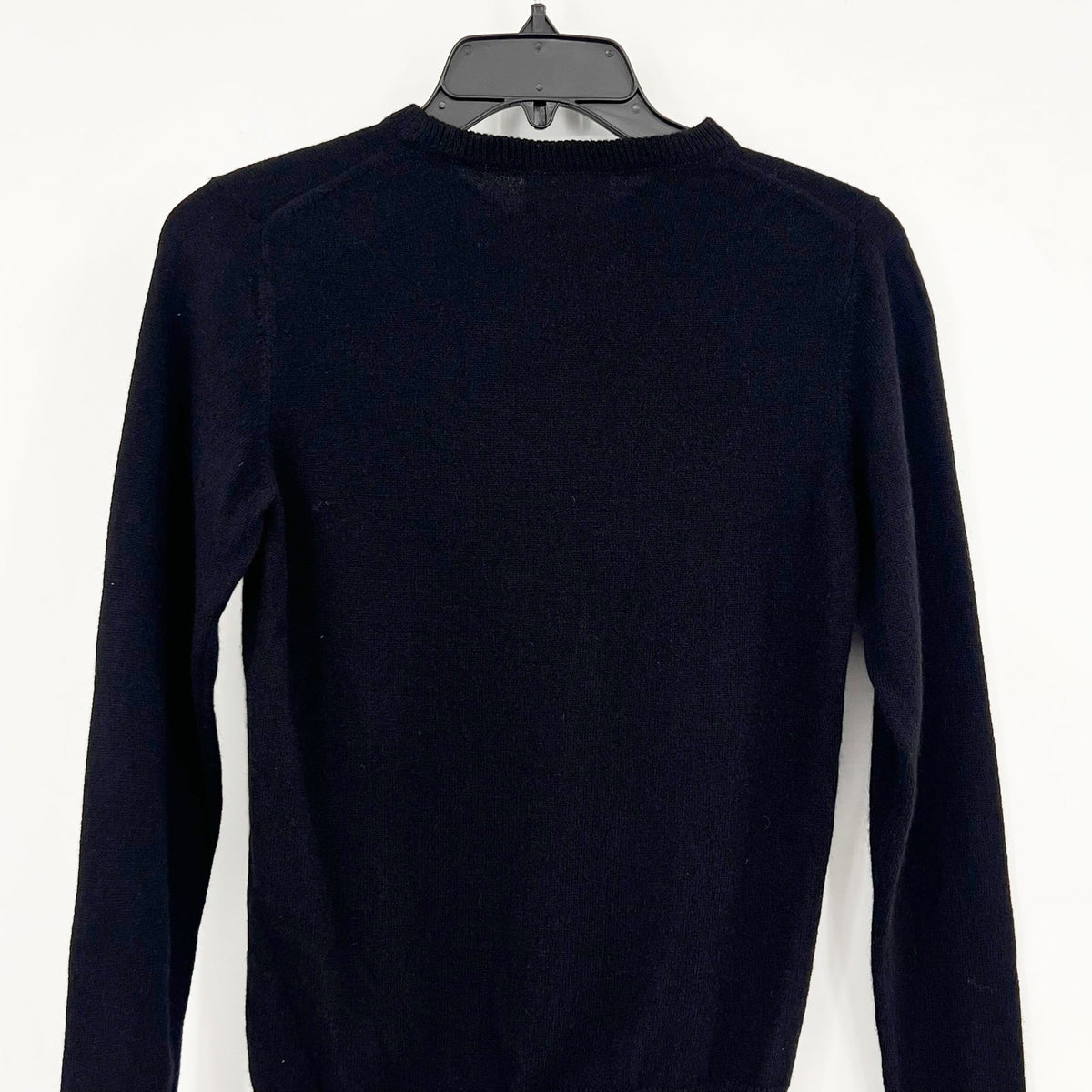 A/C ACTIVE CASHMERE Womens Fitted Cashmere Sweater XS Black Crewneck NWT
