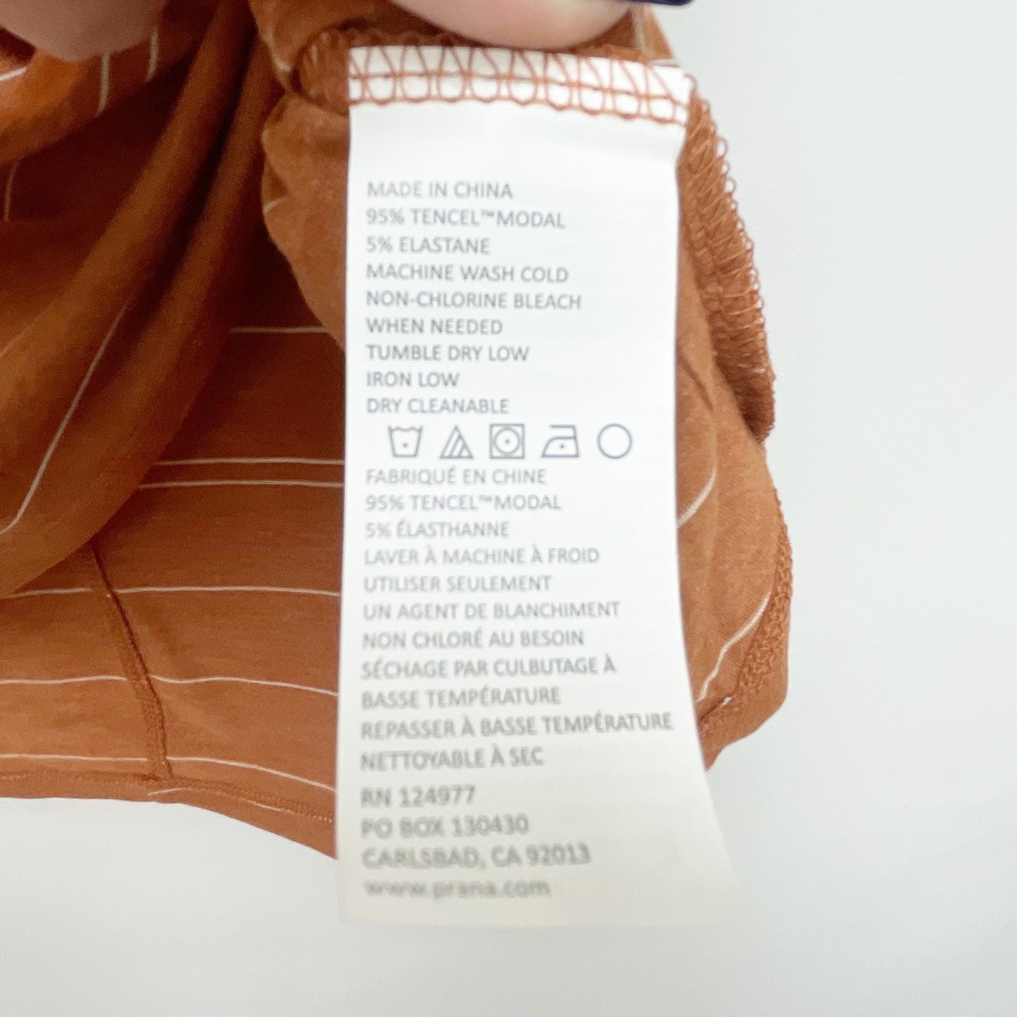 prAna Womens Foundation Scoop Neck Tank Copper Heather Stripe LARGE