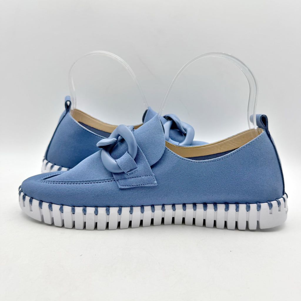 ILSE JACOBSEN Womens Tulip Loafers EU 36 US 6 Blue Slip On NWOB