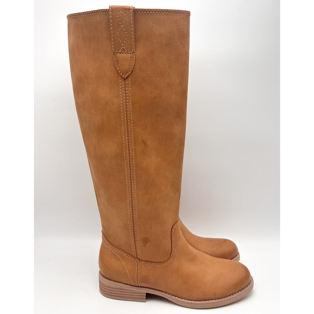 CROWN VINTAGE Womens Feya Knee High Boots Size 6 M EU 36.5 Tan Zip Heeled NWOB