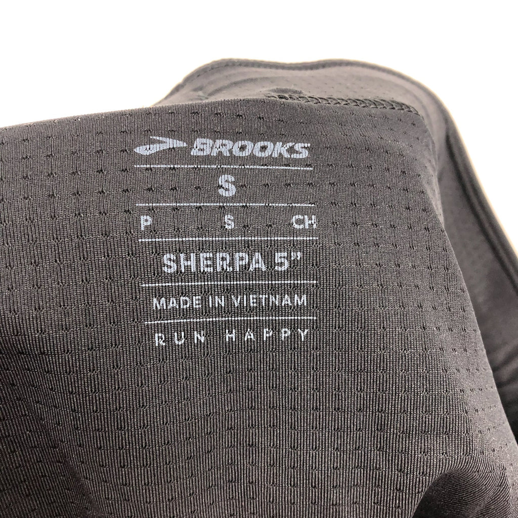 BROOKS Men's Sherpa 5" Running Shorts Small Black Athletic Stretch NWT