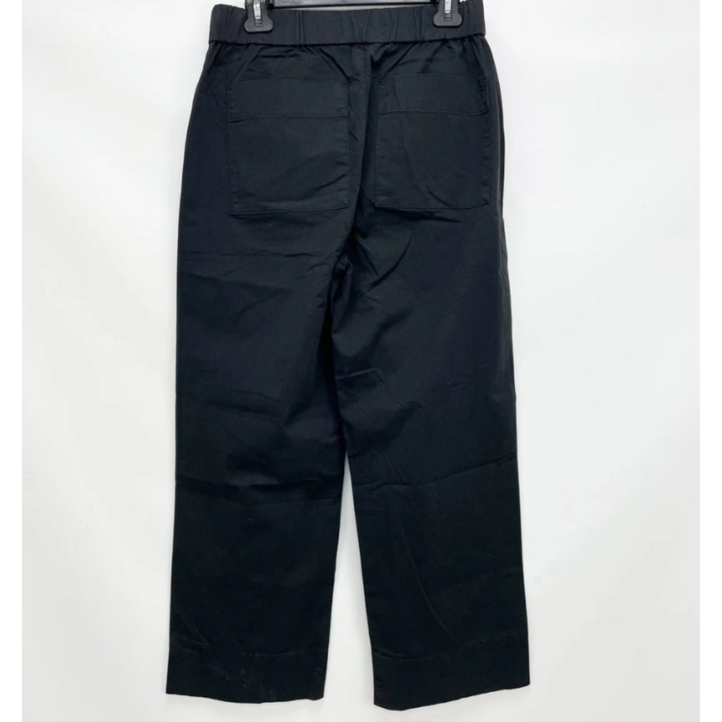 EVERLANE Womens The Easy Pants Medium Black Straight Leg Chino Twill Stretch NWT