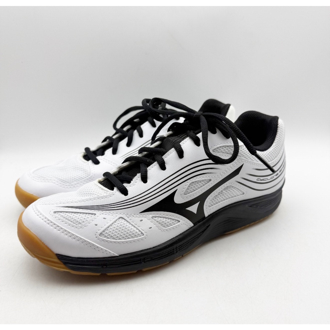 MIZUNO Womens Cyclone Speed 3 Volleyball Shoe Size 9 White Black Lace Up NWOB