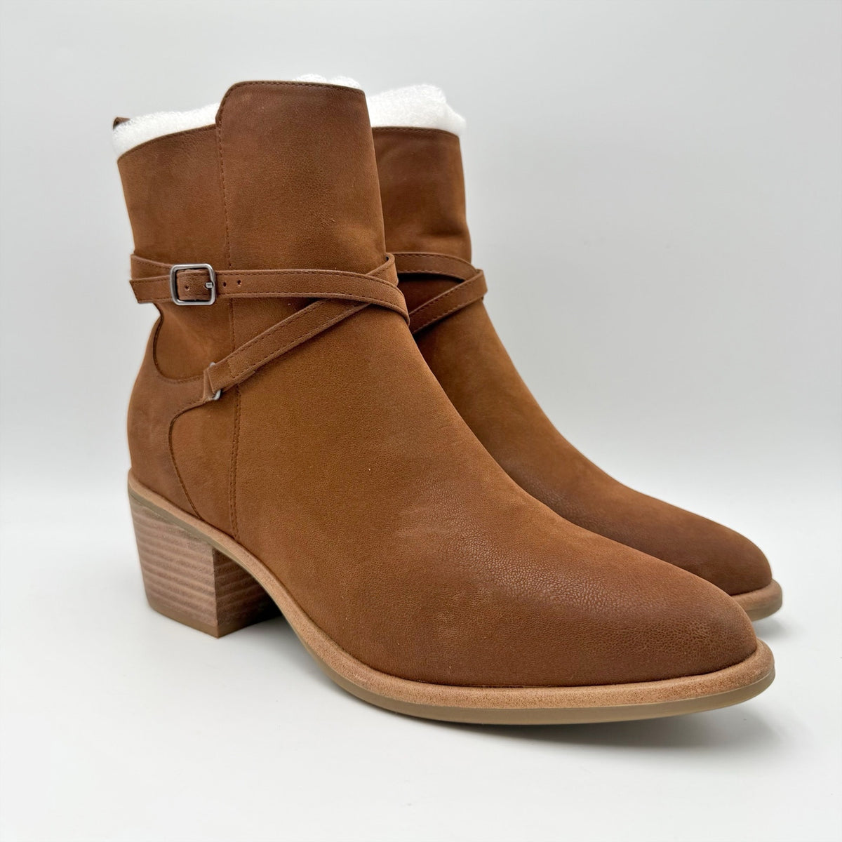 MIA Womens Santina Western Ankle Boots US 9.5 Brown Suede NWOB