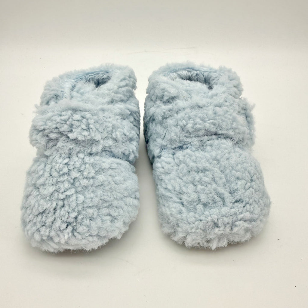 UGG Infant Bixbee Booties US 4-5 M Blue Vegan Fur Hook and Loop NIB