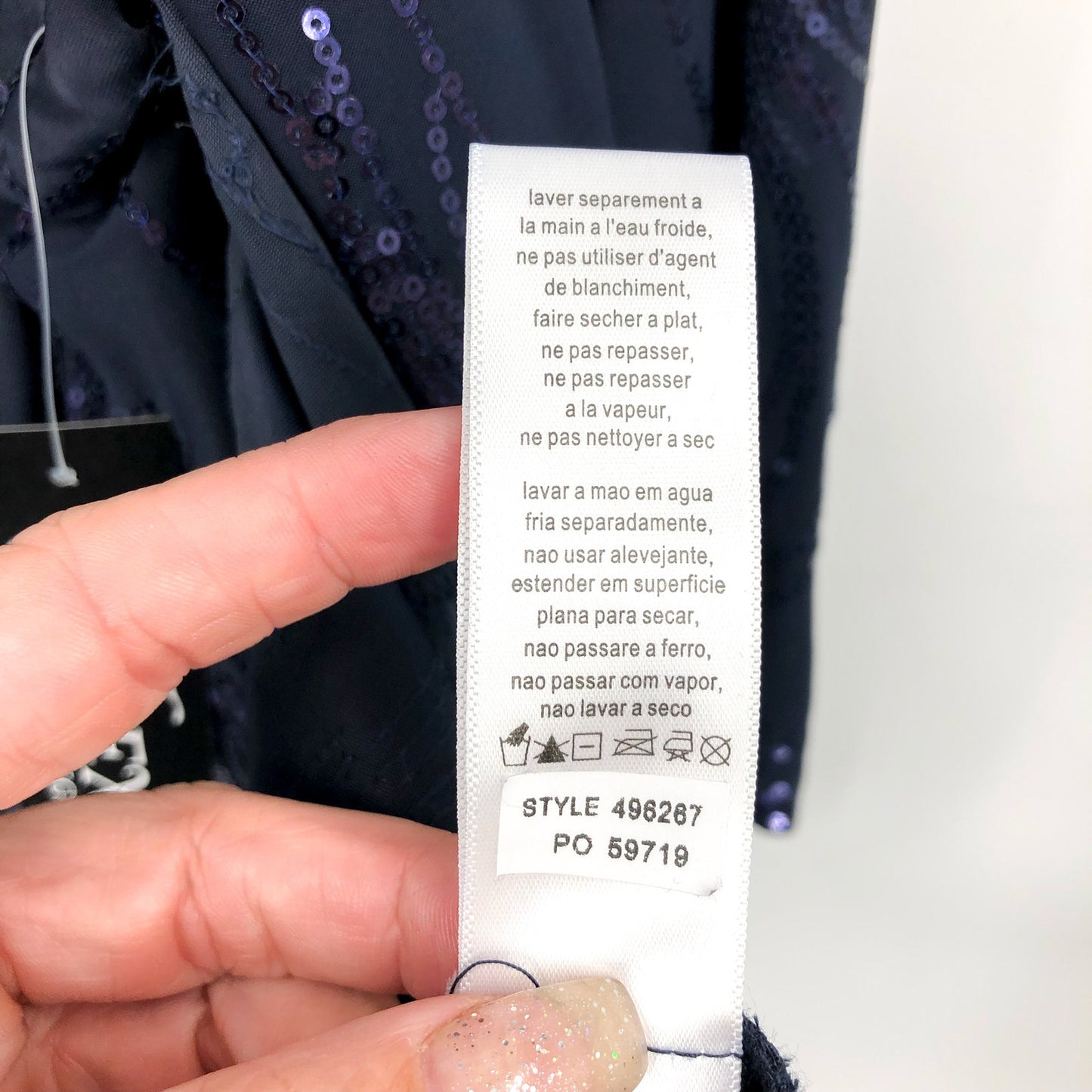 ALEX EVENINGS Chiffon & Sequin Dress & Jacket Set 18W Navy Blue Formal NWT