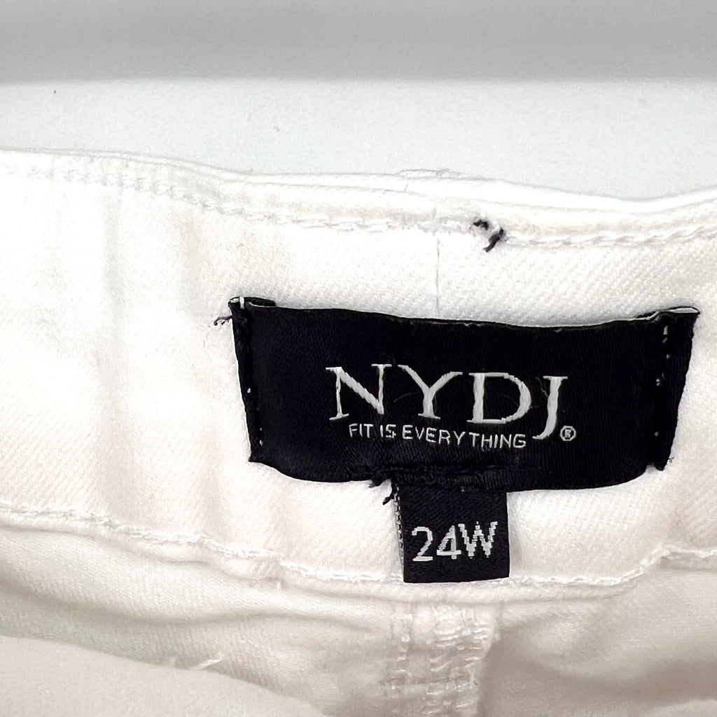 NYDJ Womens Ella Denim Shorts Size 24W Optic White 8" Inseam NWT