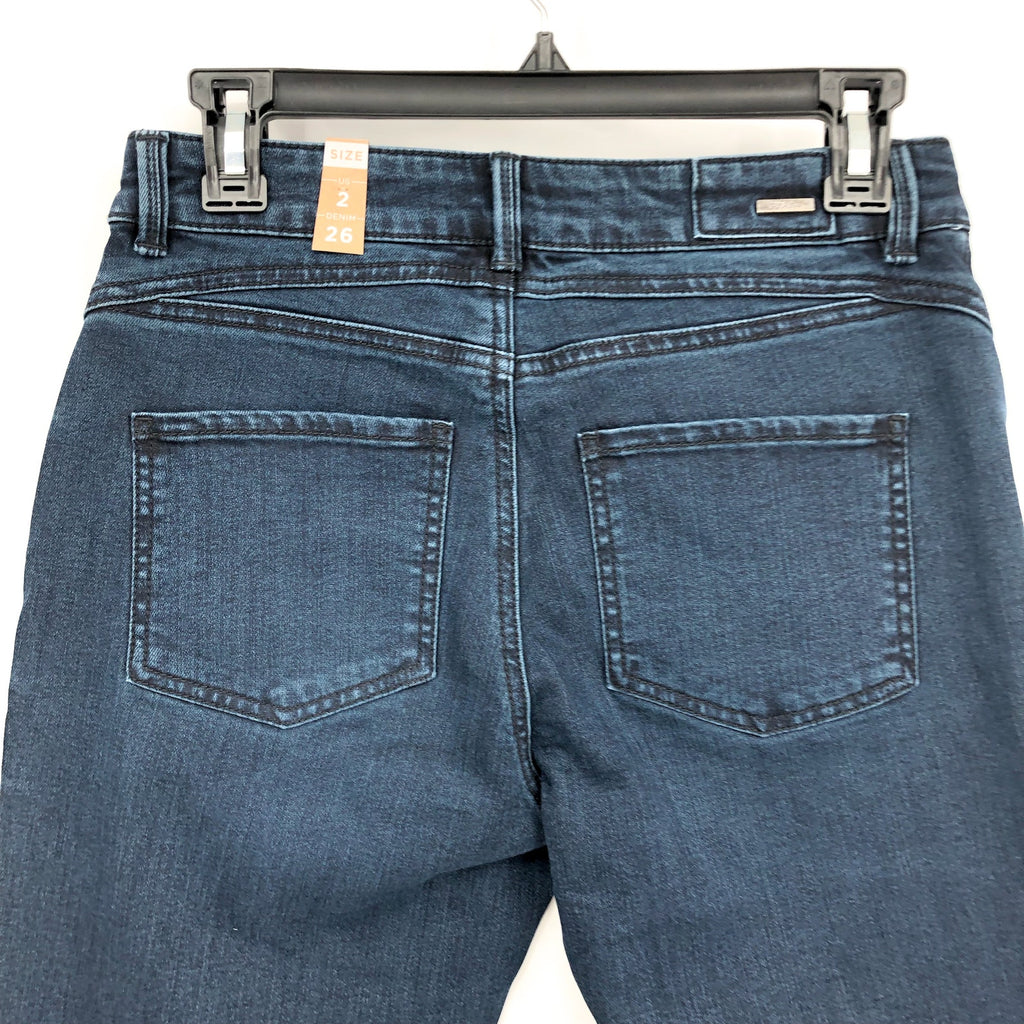 PRANA Women's Buxton Jeans Size 2 26x27 Deep Blue Stretch Mid-Rise Boyfriend NWT