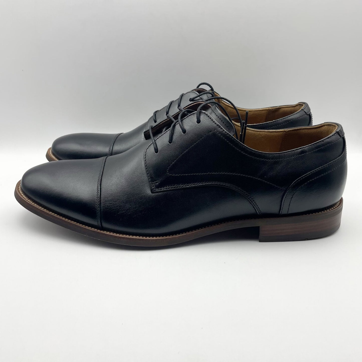 Florsheim Mens Rucci Cap Toe Oxford Dress Shoe US 14 Wide Black Leather NIB