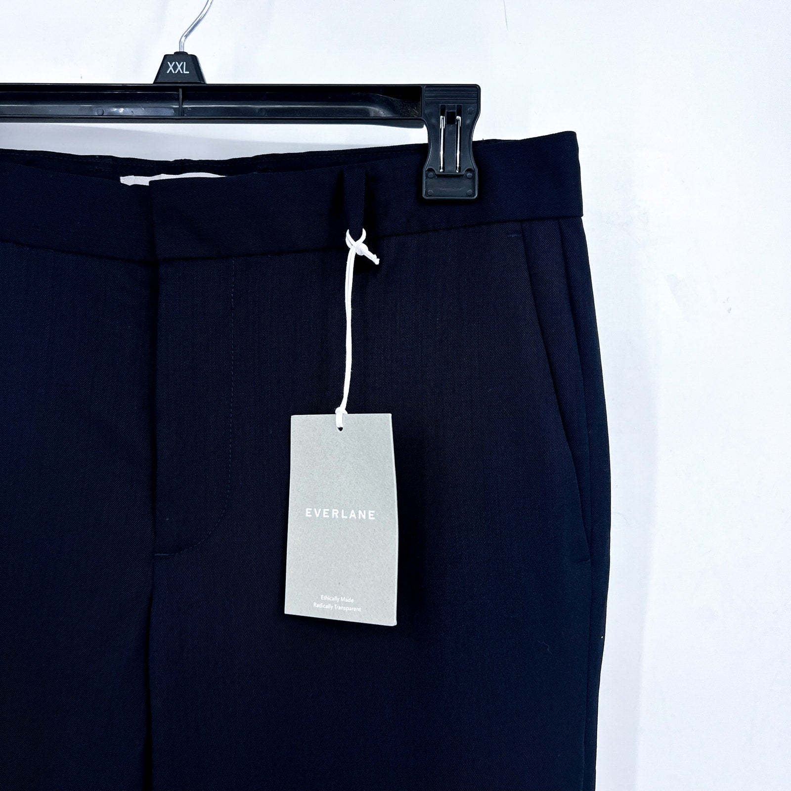 EVERLANE Men's The Italian Wool Pants 34x34 Navy Stretch Flat Front NWT
