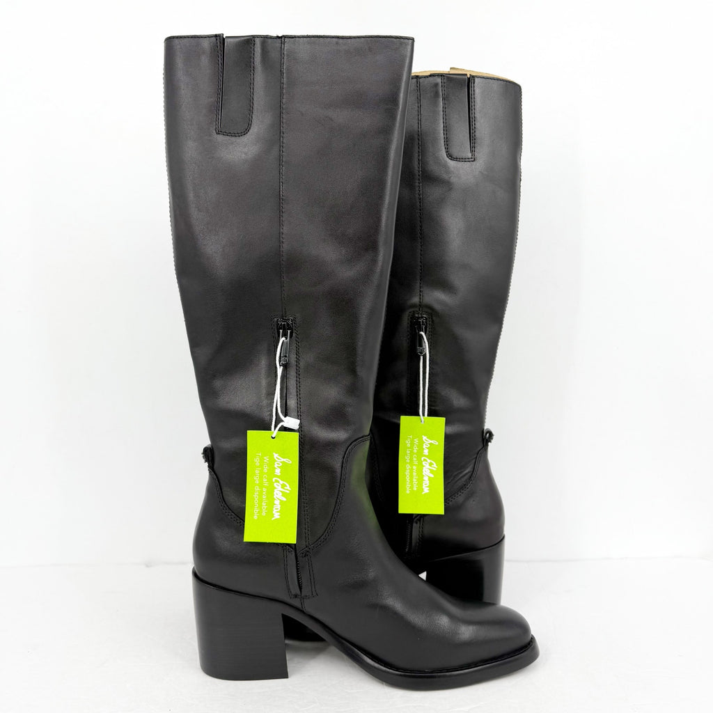 Sam Edelman Womens Soyer Knee High Boots US 8.5 M EU 39 Black Leather NIB
