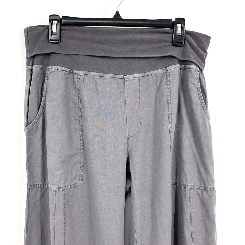 XCVI Women's Garni Crop Casual Pants Large Gray Nebulous Pigment Wide Leg NWT