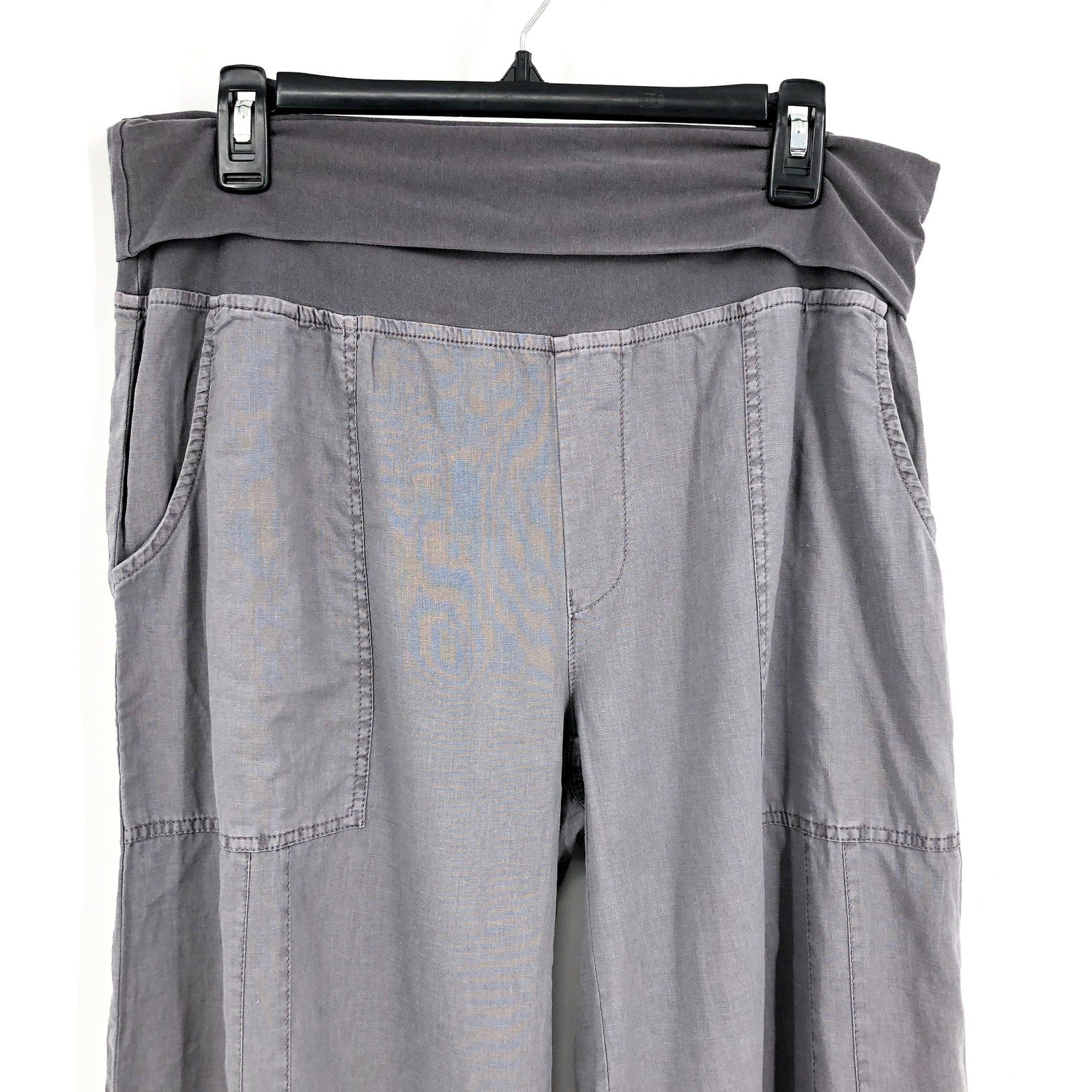 XCVI Women's Garni Crop Casual Pants Large Gray Nebulous Pigment Wide Leg NWT
