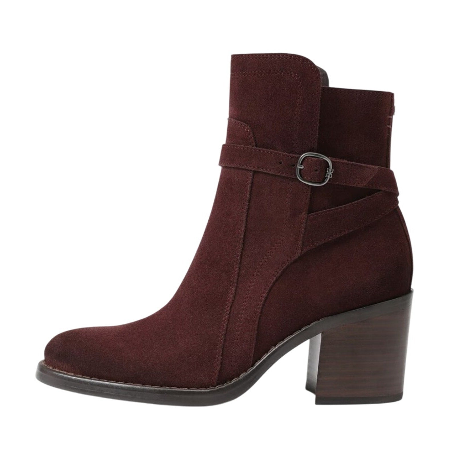 Sam Edelman Womens Simona Ankle Booties US 8.5 M Red Burgundy Suede Heeled NWOB