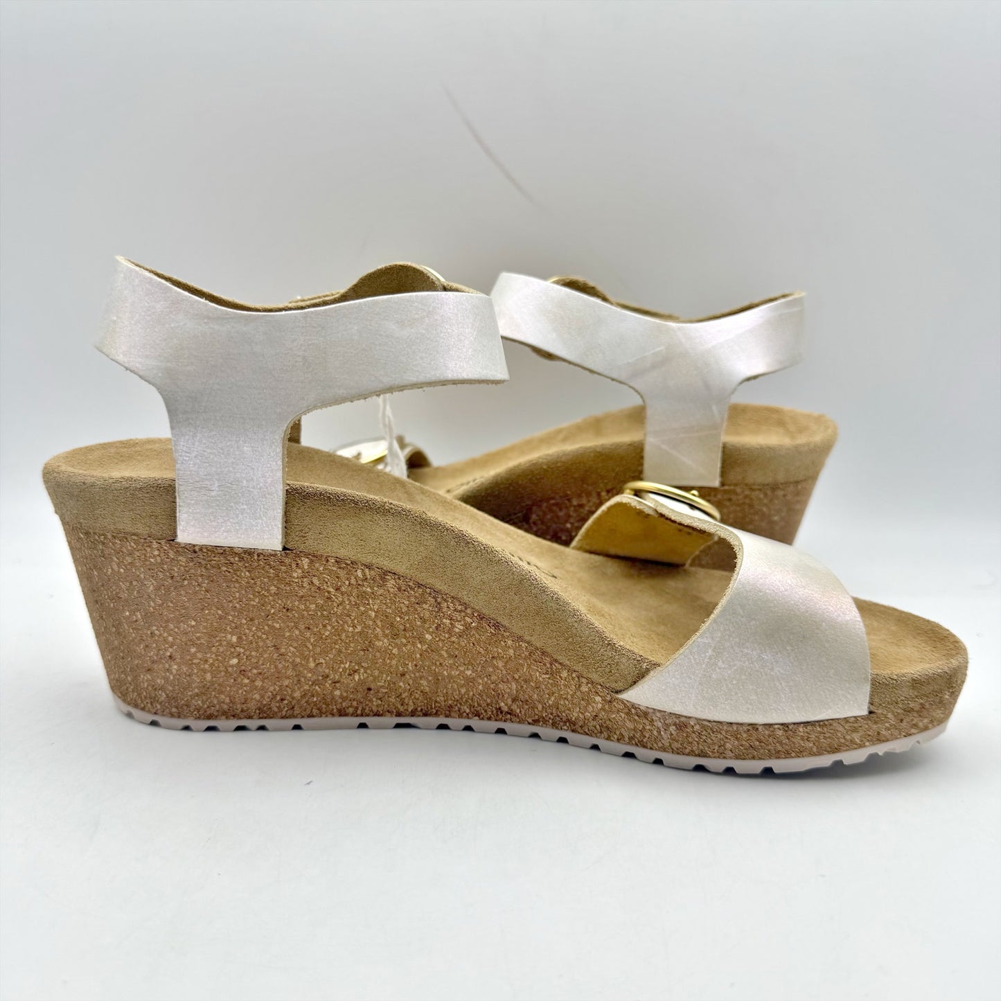 Papillio by Birkenstock Womens Soley Wedge Sandal EU 39 US 8 Silver Leather NWOB