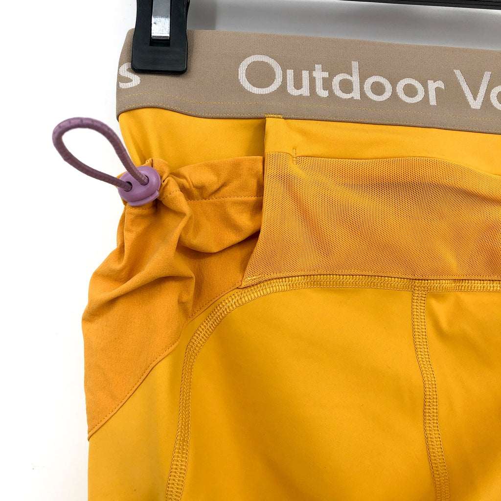 OUTDOOR VOICES Women's Snacks 7/8 Leggings XS Yellow Cider Mini Sidepack NWT