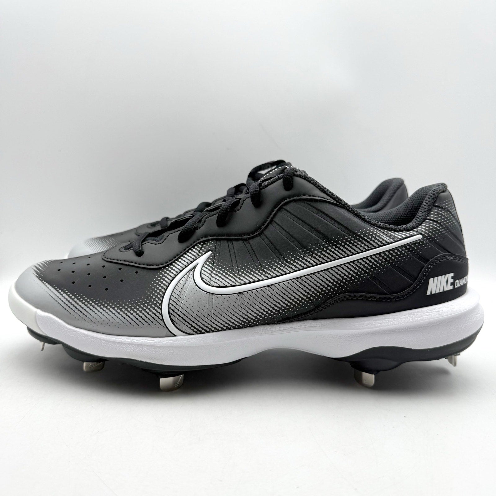 Nike Mens Alpha Huarache Varsity 4 Low Baseball Cleats US 12 Black Grey NWOB