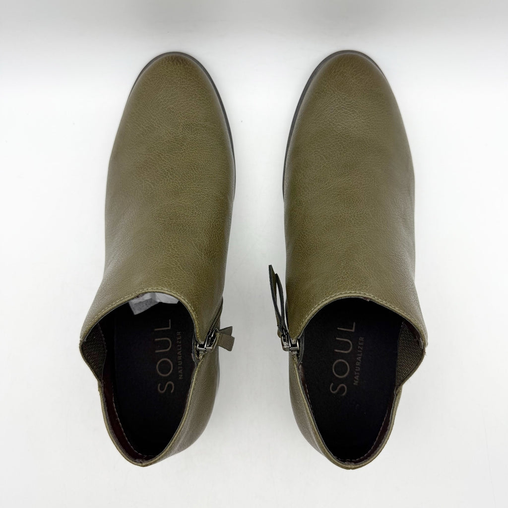 SOUL Naturalizer Womens Respect Ankle Boots Size 8 Wide EU 38.5 Green NIB