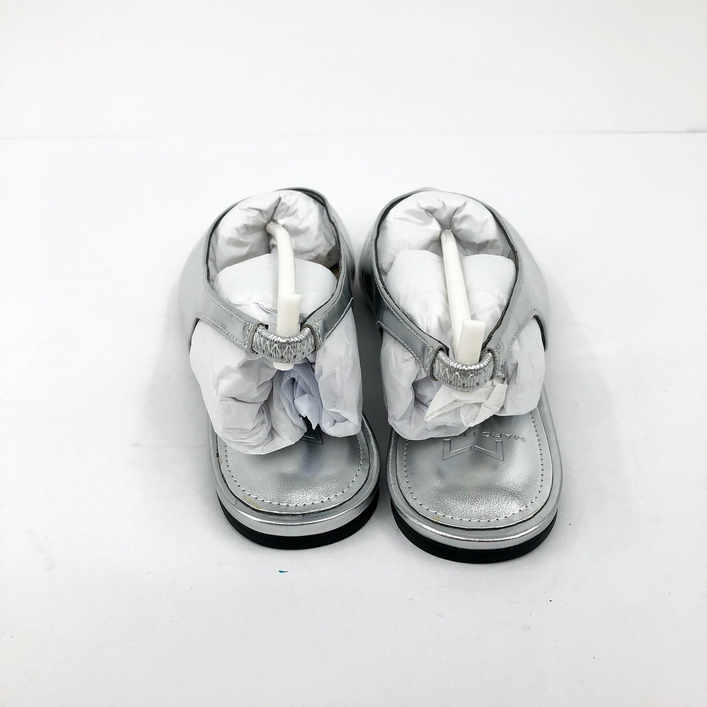 Marc Fisher Womens Graceful Slingback Flats US 7 M Silver Metallic Leather NWOB