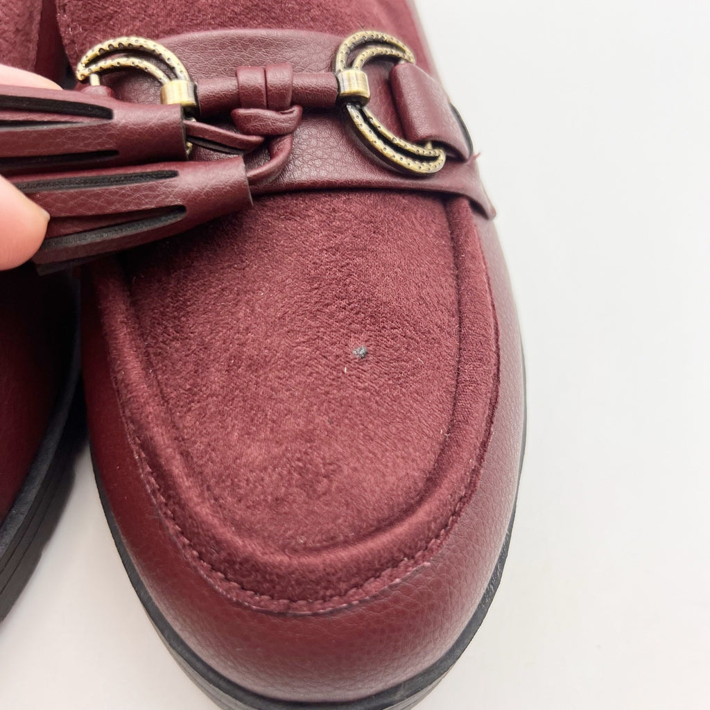 LifeStride Womens Logan Flat Loafers Size 8 EU 38.5 Wine Red NIB