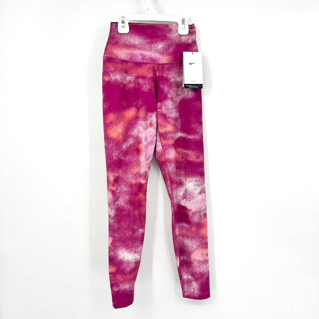 NIKE Women's High-Waisted 7/8 Leggings XS Pink Hot Fuchsia Print Athletic NWT